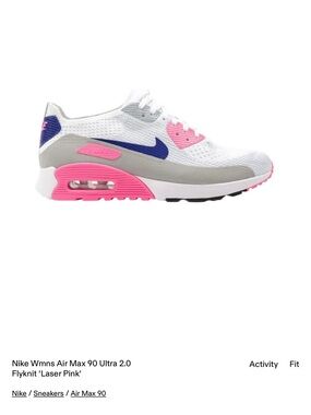 Nike Women's Air Max 90 Ultra 2.0 Flyknit - White / Pink / Blue